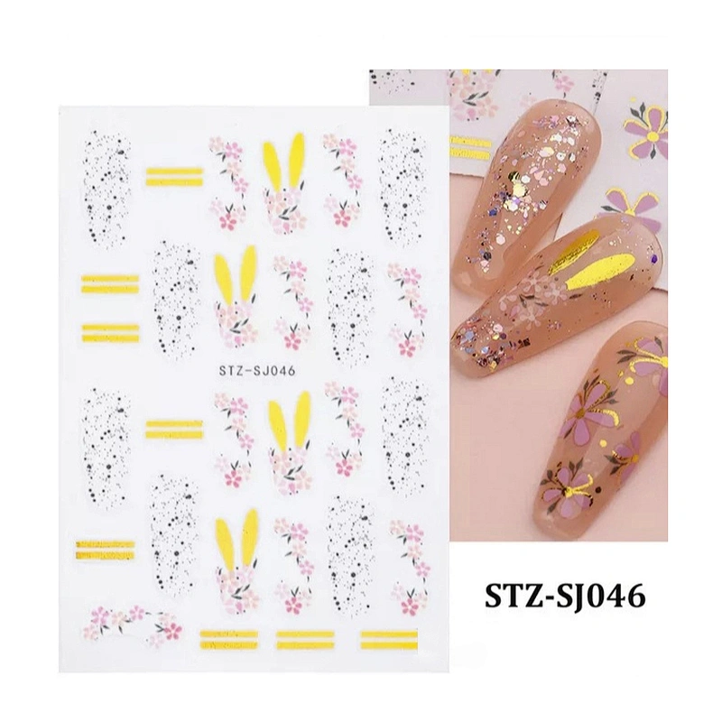 Spring Flower Floral Line Nail Stickers