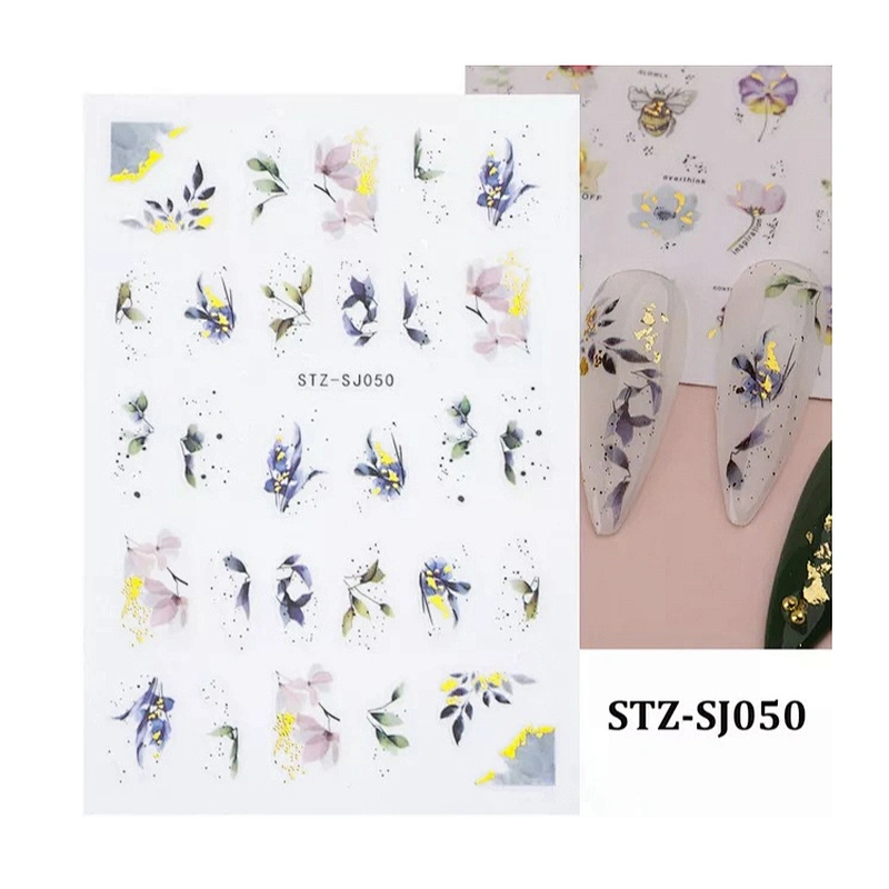 Spring Flower Floral Line Nail Stickers